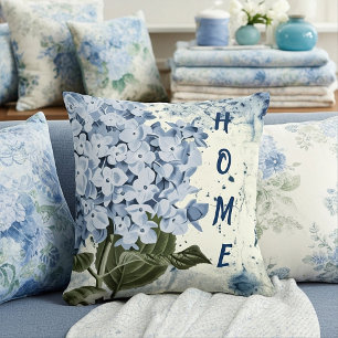 Aangepaste blauwe hortensia kussen