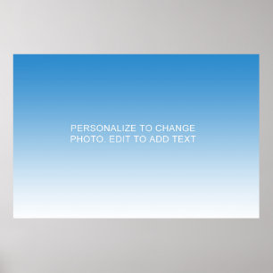 Aangepaste blauwe illustratie foto Tekst toevoegen Poster