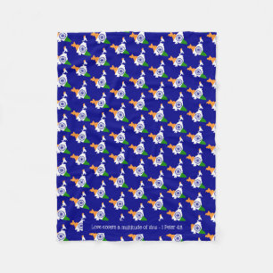 Aangepaste blauwe INDIA VLAG Fleece Deken