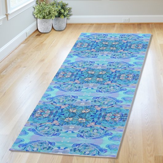 Aangepaste blauwe Kaleidoscoop Yogamat