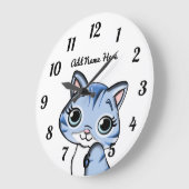 Aangepaste blauwe keuken met grote klok (Hoek)