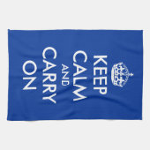 Aangepaste blauwe keukenhanddoeken | Kalm houden e (Horizontaal)