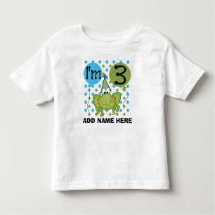 Aangepaste blauwe kikker 3rd Birthday-shirt Kinder Shirts
