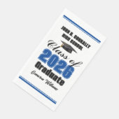 Aangepaste blauwe klas van 2026 afstudeerfeest servet (Hoek)