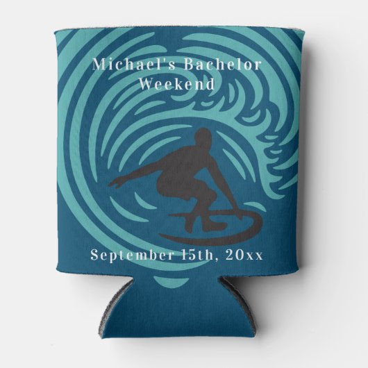 Aangepaste blauwe Koelbox Bachelor Surf Weekend Blikjeskoeler (Voorkant)