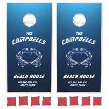 Aangepaste Blauwe Kust Krab Beach House Cornhole S