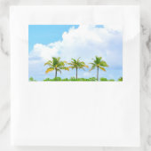 Aangepaste Blauwe Lucht Wolken Palmen Lege Sjabloo Rechthoekige Sticker (Tas)