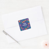 Aangepaste blauwe moderne sticker 'Gefeliciteerd v (Envelop)