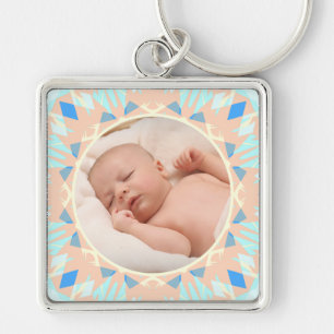 Aangepaste Blauwe Moederdag Nieuwe Mum Baby Foto G Sleutelhanger