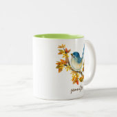 Aangepaste blauwe Mok vogel (Voorkant rechts)