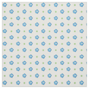 Aangepaste Blauwe Morning Glory Bloemen Polka Dot  Stof