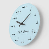  Aangepaste blauwe Muzieknoten Grote Klok (Hoek)