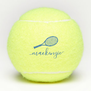 Aangepaste blauwe naam voor elegant script tennisballen