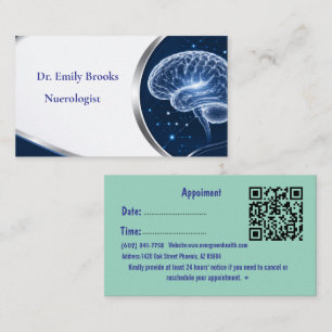 Aangepaste blauwe neuroloog visitekaartje met afsp
