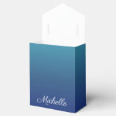 Aangepaste blauwe ombre gradiënt bedankdoosjes (Geopend)