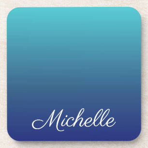 Aangepaste blauwe ombre gradiënt bier onderzetter