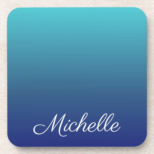 Aangepaste blauwe ombre gradiënt bier onderzetter (Voorkant)