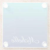 Aangepaste blauwe ombre gradiënt glazen onderzetter (Achterkant)