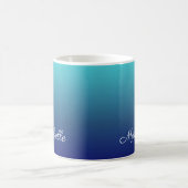 Aangepaste blauwe ombre gradiënt koffiemok (Center)