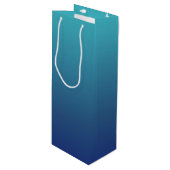 Aangepaste blauwe ombre gradiënt wijn cadeautas (Voorkant Gekanteld)