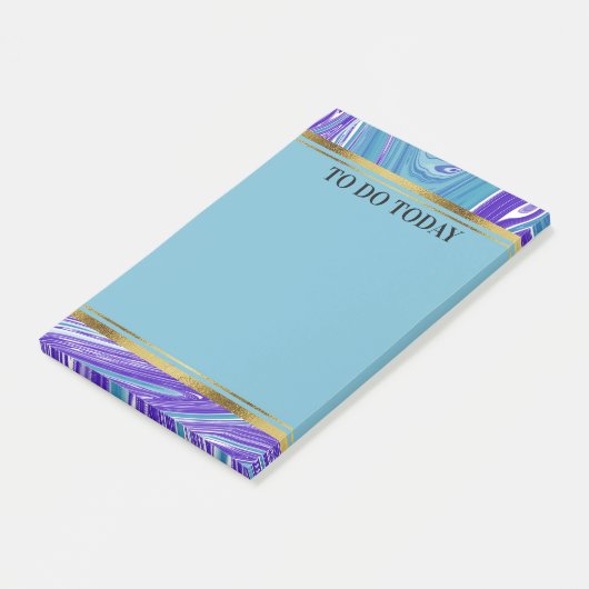 Aangepaste blauwe Paarse marmer 4x6 Post-it® Notes (Schuin)