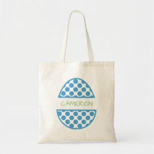 Aangepaste blauwe paasnaam tote bag