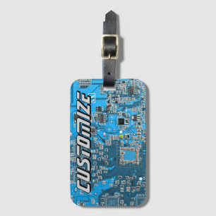 Aangepaste Blauwe PCB-printplaat voor IT-professio Bagagelabel