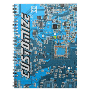 Aangepaste blauwe PCB-printplaat voor IT-professio Notitieboek