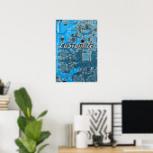 Aangepaste Blauwe PCB-printplaat voor IT-professio Poster (Thuiskantoor)