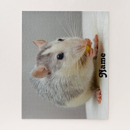 Aangepaste blauwe roan Husky Pet Rat Legpuzzel (Verticaal)