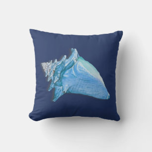 Aangepaste blauwe schelpen Nautical Seashell Water Kussen