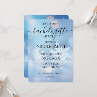 Aangepaste Blauwe Sneeuwvlokken Bachelorette Feest Kaart