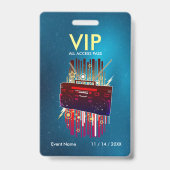 Aangepaste Blauwe Ster Gradiënt VIP Pas Voor Evene Badge (Achterkant)