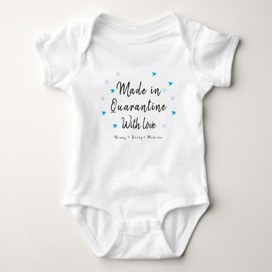 Aangepaste blauwe ster | Made in Quarantine Romper (Voorkant)