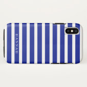 Aangepaste blauwe stripes Case-Mate iPhone case (Achterkant (horizontaal))