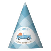 Aangepaste blauwe truck- en PUMPKIN-Herfst 1e verj Feesthoedjes (Voorkant)