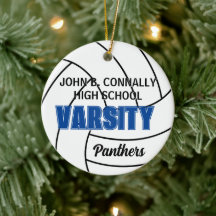 Aangepaste blauwe varsity-volleybal-foto Kerstmis