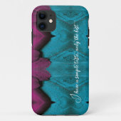 Aangepaste blauwe verenkleed iPhone Case (Achterkant)