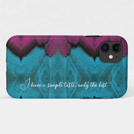 Aangepaste blauwe verenkleed iPhone Case (Achterkant (horizontaal))