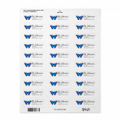 Aangepaste blauwe vlinder-labels voor retouradress etiket (Full Sheet)