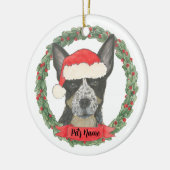 Aangepaste blauwe voeler keramisch ornament (Links)