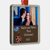 Aangepaste blauwe vogel / Ornamenten met kerstmis (Rechts)