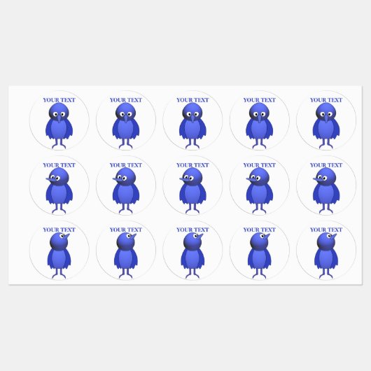 Aangepaste blauwe vogels labels (Vel)