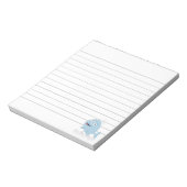 Aangepaste blauwe walvis notitieblok (Gedraaid)