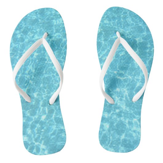 Aangepaste blauwe water witte slanke riemen sjablo teenslippers (Voetbed)