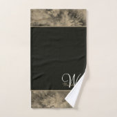 Aangepaste Blauwe Waterverf Wit Elegant Monogramme Bad Handdoek (Handdoek)
