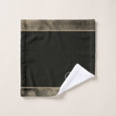 Aangepaste Blauwe Waterverf Wit Elegant Monogramme Bad Handdoek (Wasdoekje)