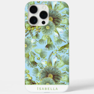 Aangepaste blauwe Wattle en Eucalyptus iPhone 16 Pro Max Hoesje