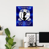 Aangepaste blauwe, witte en zwarte Posters (Thuiskantoor)