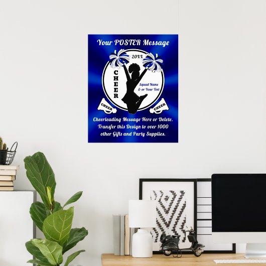 Aangepaste blauwe, witte en zwarte Posters (Thuiskantoor)